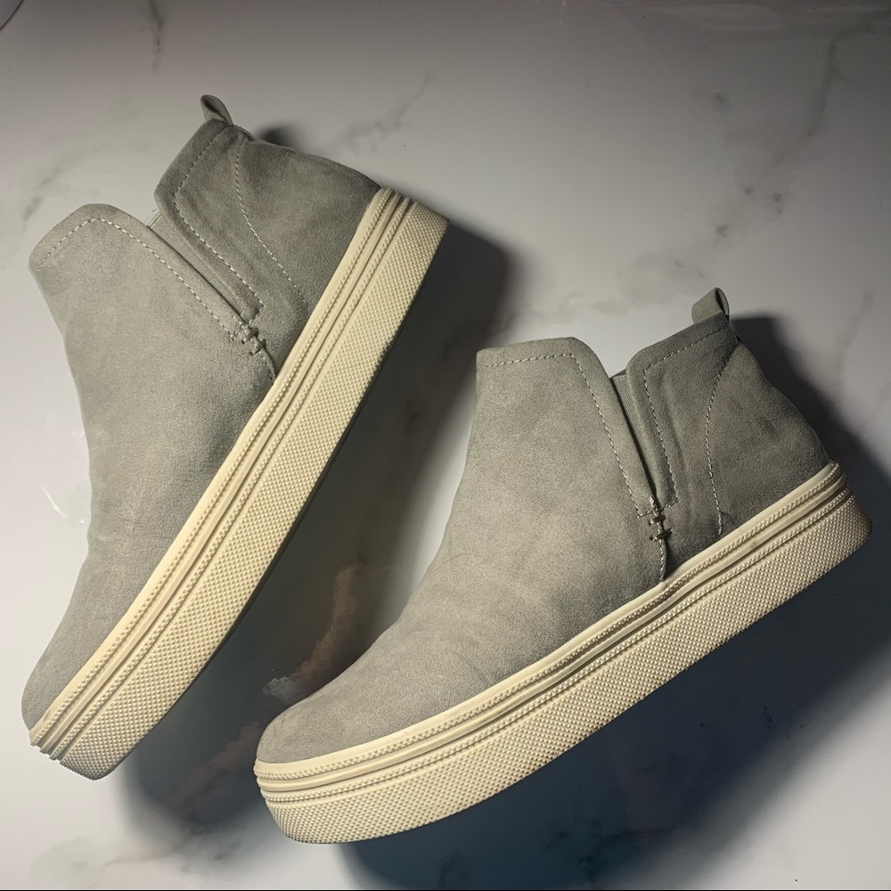 Suede High Top Platform Sneakers